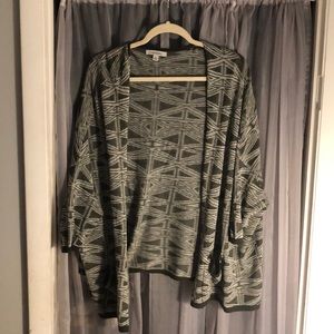 Grey Patterned Cardigan Sweater